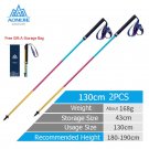 2pcs 130cm Rainbow_AONIJIE E4201 Lightweight Folding Collapsible Quick Lock Trekking Pole Hiking Pol