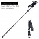 Black-110-130cm_5 Section Outdoor Fold Trekking Pole Camping Portable Walking Hiking Stick for Nordi