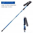 Blue-110-130cm_5 Section Outdoor Fold Trekking Pole Camping Portable Walking Hiking Stick for Nordic