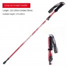 Red-110-130cm_5 Section Outdoor Fold Trekking Pole Camping Portable Walking Hiking Stick for Nordic 