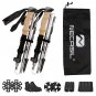 2pcs Red_2pcs Foldable Hiking Stick,Climbing Sticks Ultralight with Quick-Lock System Nordic walking