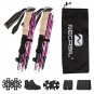 2pcs Silver_2pcs Foldable Hiking Stick,Climbing Sticks Ultralight with Quick-Lock System Nordic walk