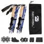 Black_2pcs Foldable Trekking Poles Walking Stick With Quick-Lock System Lightweight Aluminum Trekkin