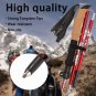 Black_2pcs Foldable Trekking Poles Walking Stick With Quick-Lock System Lightweight Aluminum Trekkin