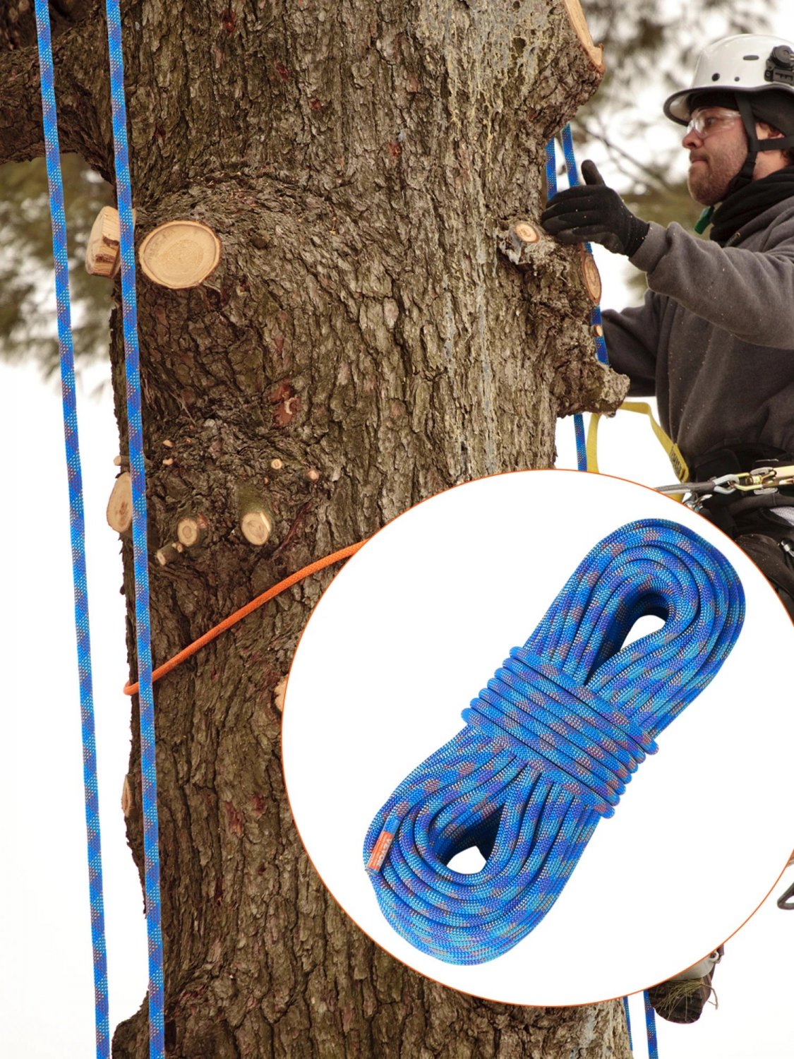 131FT 10.2MM_VEVOR 10.2mm Dynamic Climbing Rope 131-230ft Outdoor Rock Climbing Rope 25KN Breaking T