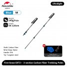 Blue-120cm_Naturehike ST10 Carbon Fiber First Snow EXT2 Hiking Poles Ultralight Telescopic Walking S