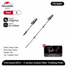 Red-110cm_Naturehike ST10 Carbon Fiber First Snow EXT2 Hiking Poles Ultralight Telescopic Walking St