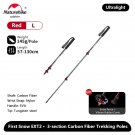 Red-130cm_Naturehike ST10 Carbon Fiber First Snow EXT2 Hiking Poles Ultralight Telescopic Walking St