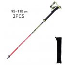 2 piece red S_Pioneer 100% Carbon Fiber Folding Trekking Pole Ultralight Collapsible Trail Running W 2 piece red S_Pioneer 100% Carbon Fiber Folding Trekking Pole Ultralight Collapsible Trail Running W