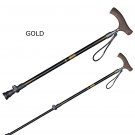 GOLD_Pioneer Aluminum Quick Lock Stick Ultralight Anti-Slip Walking Stick Cane For Elderly 1 Piece