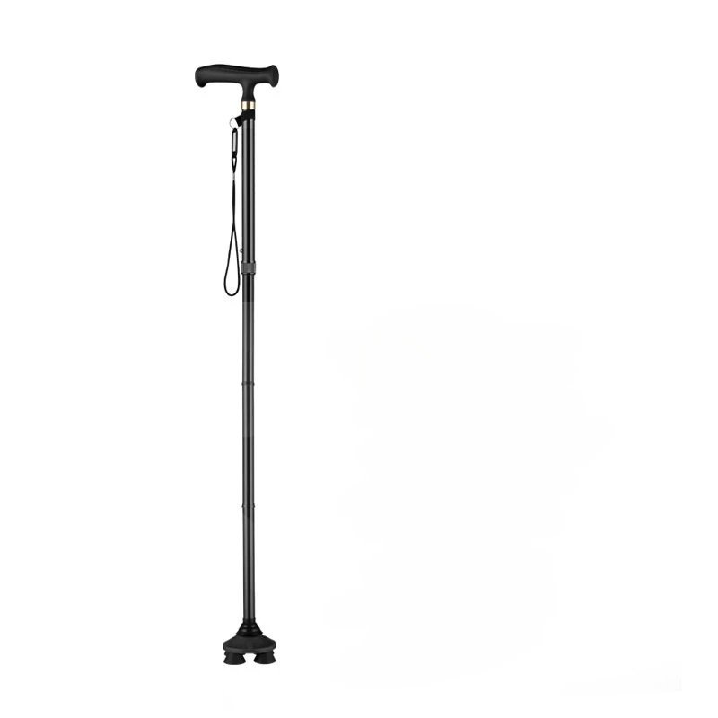 black_Multifunction Trekking Poles T-handle Walking Sticks for Old Man Women Ultralight Trekking Pol