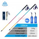 2pcs 130cm Rainbow_AONIJIE Newest SD09 SD16 Folding Walking Sticks Carbon Fiber Ultralight Quick Loc
