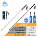 light green_AONIJIE Newest SD09 SD16 Folding Walking Sticks Carbon Fiber Ultralight Quick Lock Trekk