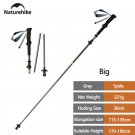 Gray-UL115-135cm_Naturehike New Trekking Poles Carbon Fiber Aluminium Five-section Folding Lightweig