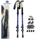 2PCS BLUE_Walking Trekking Poles 2pcs Aluminum Alloy Collapsible Telescopic Sticks Lightweight Walki