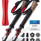 Premium Trekking Sticks for Hiking with Foldable Design & Cork Handle-Carbon