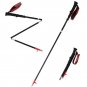 Red-1pc_36-135cm Trail Running Poles Rope Lock System Walking Sticks 5 Sections Carbon Fiber Trekkin