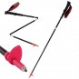 Red-1pc_36-135cm Trail Running Poles Rope Lock System Walking Sticks 5 Sections Carbon Fiber Trekkin