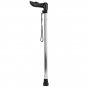 Silver_98cm Telescopic Walking Stick Load Bearing 250kg Aluminium Alloy Poles Anti-skid Elderly Cane