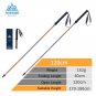 2Pcs 120cm glodgray_2Pcs/Pair AONIJIE Folding Walking Sticks Carbon Fiber Ultralight Quick Lock Trek