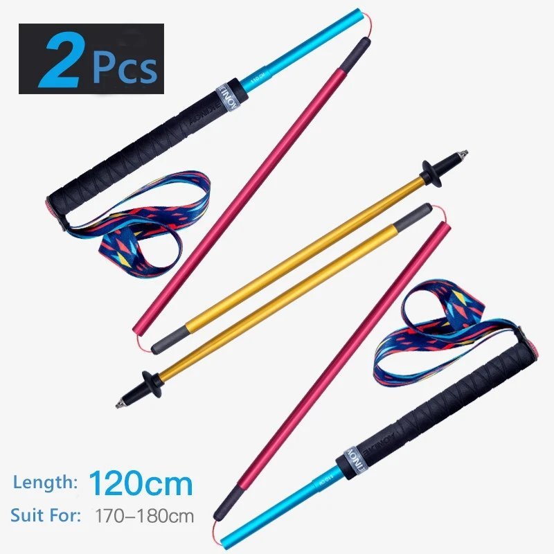 E4201 2Pcs 120cm_2Pcs/Pair AONIJIE Folding Walking Sticks Carbon Fiber Ultralight Quick Lock Trekkin