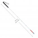 135cm (53.1 inch)_125cm- 155cm, 7-Section Aluminum Blind Cane with Black Handle,Reflective White and