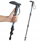 Light Grey_T Handle Carbon Fiber Walking Sticks For Tourism Cane Telescopic Trekking Nordic Walking 