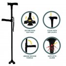 B_Height Adjustable Elderly Walking Stick with Voice Announcement LED Lights Lightweight Foldable Ou