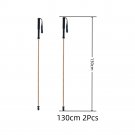 2pcs 130cm_Ultralight Trekking Poles High Strength Carbon Fiber & Natural Bamboo Skin Trekking P