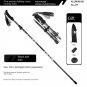 5-Section Black_Trekking Stick 5-Section Telescopic Folding Trekking Poles Outdoor Camping Ultraligh