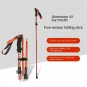 5-Section Orange_Trekking Stick 5-Section Telescopic Folding Trekking Poles Outdoor Camping Ultralig