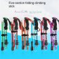 5-Section Orange_Trekking Stick 5-Section Telescopic Folding Trekking Poles Outdoor Camping Ultralig