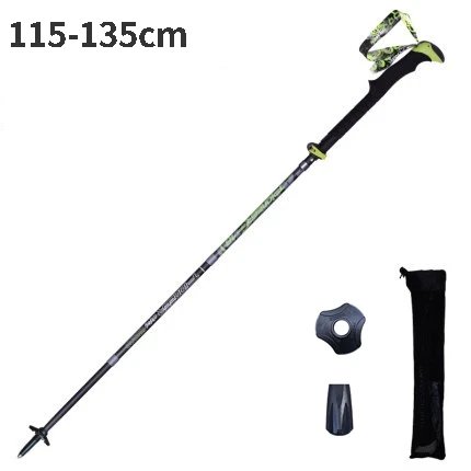 black L_Pioneer Folding Ultralight Quick Lock Trekking Poles Hiking Pole Race Running Outdoor Walkin