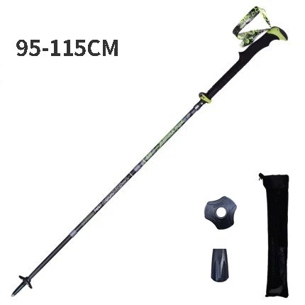 black S_Pioneer Folding Ultralight Quick Lock Trekking Poles Hiking Pole Race Running Outdoor Walkin