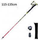 Red  black L_Pioneer Folding Ultralight Quick Lock Trekking Poles Hiking Pole Race Running Outdoor W