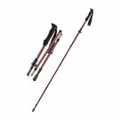 Carbon Fiber Red_TERROR trekking pole carbon fiber folding ultra-light professional outdoor climbing