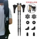 Black_Hiking Walking Sticks Anti Shock Trekking Poles Nordic Walking Cane Aluminum Telescopic Campin