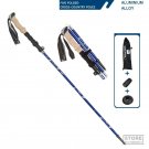 Blue_Carbon Fiber 5 Section Ultralight Trekking Poles Walking Stick Trail Running Hiking Alpenstock 