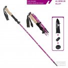 Purple_Carbon Fiber 5 Section Ultralight Trekking Poles Walking Stick Trail Running Hiking Alpenstoc