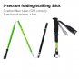 pink Short 2pcs_2pcs Walking Stick Folding 5 sections Trekking Poles Carbon fiber+aluminum alloy Cru