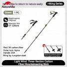120cm-Green_Naturehike Ultralight Walking Stick Hiking Stick 3k Carbon Fiber Telescopic 3-Section Tr