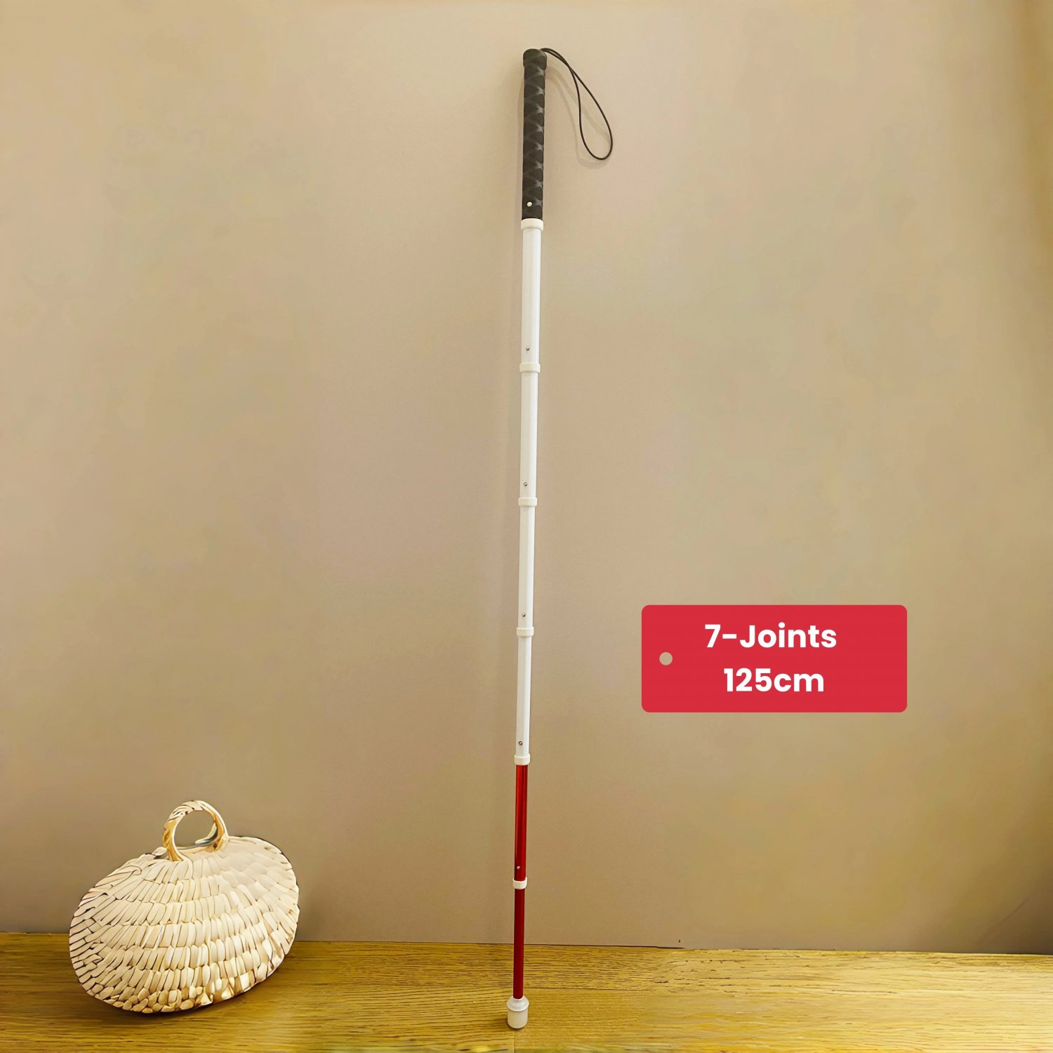 1pc 7-joints 125cm_White Cane Titanium Retractable Crutch for the Blind Person Telescopic Trekking P