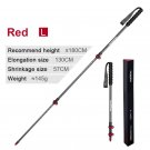 RED-L_Naturehike Outdoor Ultra Light 3-Section Carbon Fiber Climbing Stick Portable Walking Stick NH