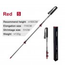 RED-S_Naturehike Outdoor Ultra Light 3-Section Carbon Fiber Climbing Stick Portable Walking Stick NH