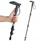 Black_Elder T Handle Carbon Fiber Walking Sticks Tourism Cane Telescopic Trekking Nordic Walking Pol