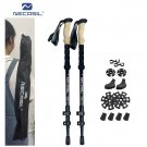 WHITE_Walking Trekking Poles 2pcs Carbon Fiber Collapsible Telescopic Sticks Lightweight Walking Hik