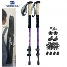 Yellow_Walking Trekking Poles 2pcs Carbon Fiber Collapsible Telescopic Sticks Lightweight Walking Hi
