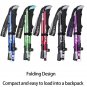 Green long 1PCS_Ultralight Folding Multifunction Trekking Pole Portable Anti Shock Alpenstock Snow W