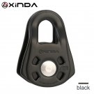 Black_XINDA Professional Small Single Pulley Gear Ball Bearing Mountaineering Rock Climbing Zipline 