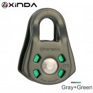 Gray and Green_XINDA Professional Small Single Pulley Gear Ball Bearing Mountaineering Rock Climbing